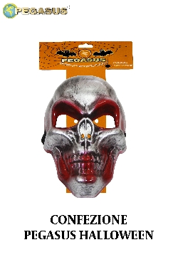 MASCHERA SCHELETRO ARGENTO DI HALLOWEEN